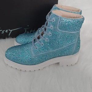 Betsey Johnson Hudson Jewel Embellished Platform Boot Women's Size 7M